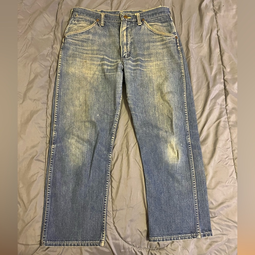 VTG 60s/70s Wrangler Blue Jeans Size 34 x 28 Regular Fit